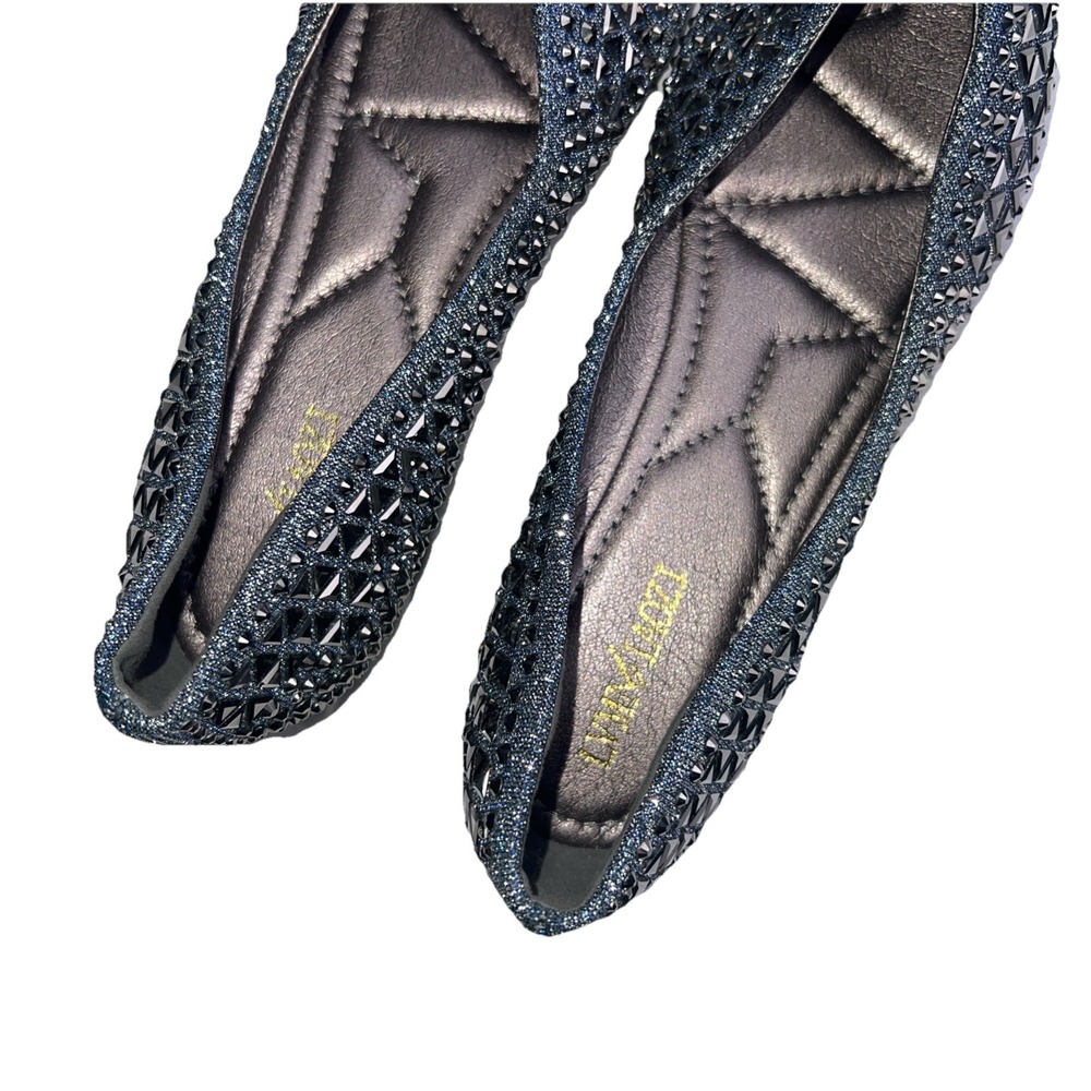 Rivets Flats Pointed Toe Glitter Beading Ballerian Shoes Shallow Mouth Sequined - Picture 7 of 8